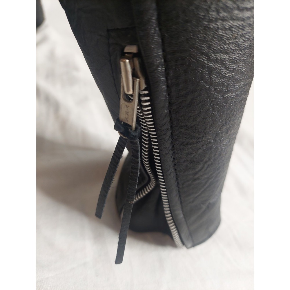 A-1 Vintage Black Leather Biker Jacket  Medium Rock Core 1950s 1960s 1980s Style - Picture 10 of 16
